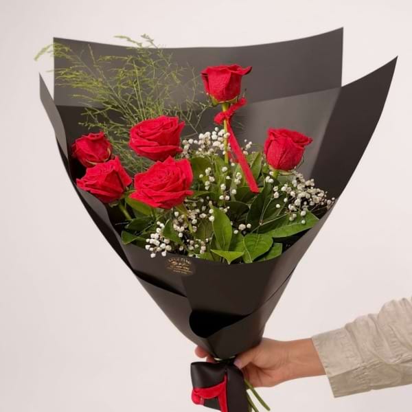 The half dozen red rose bouquet