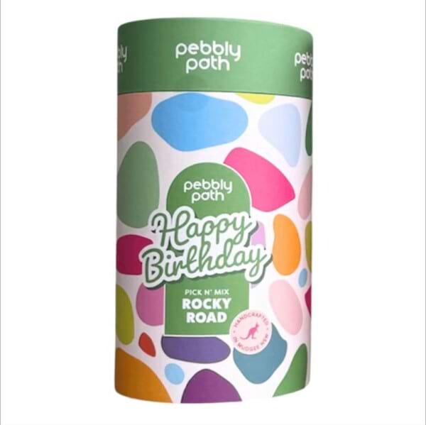 Happy Birthday Rocky Road Cylinder