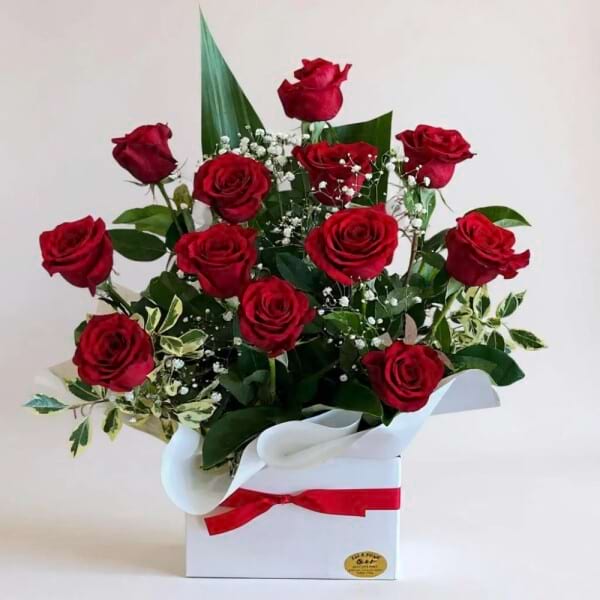 The Red Rose Box Arrangement