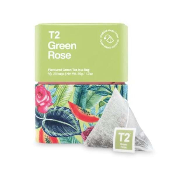 T2 Green Rose Tea Bag Tin (25 Pack)