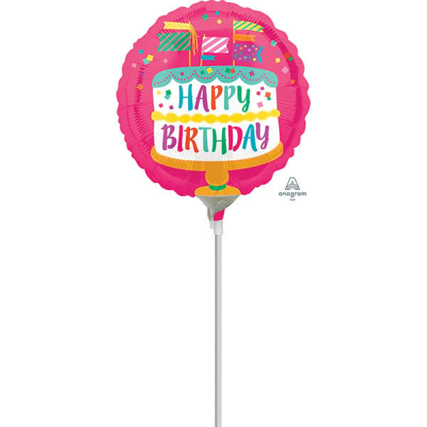 Air filled foil ballon on stick 22cm (we will match balloon to occasion)